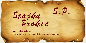 Stojka Prokić vizit kartica